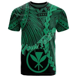 Hawaii Polynesian Custom Personalised T-Shirt - Tribal Wave Tattoo Green