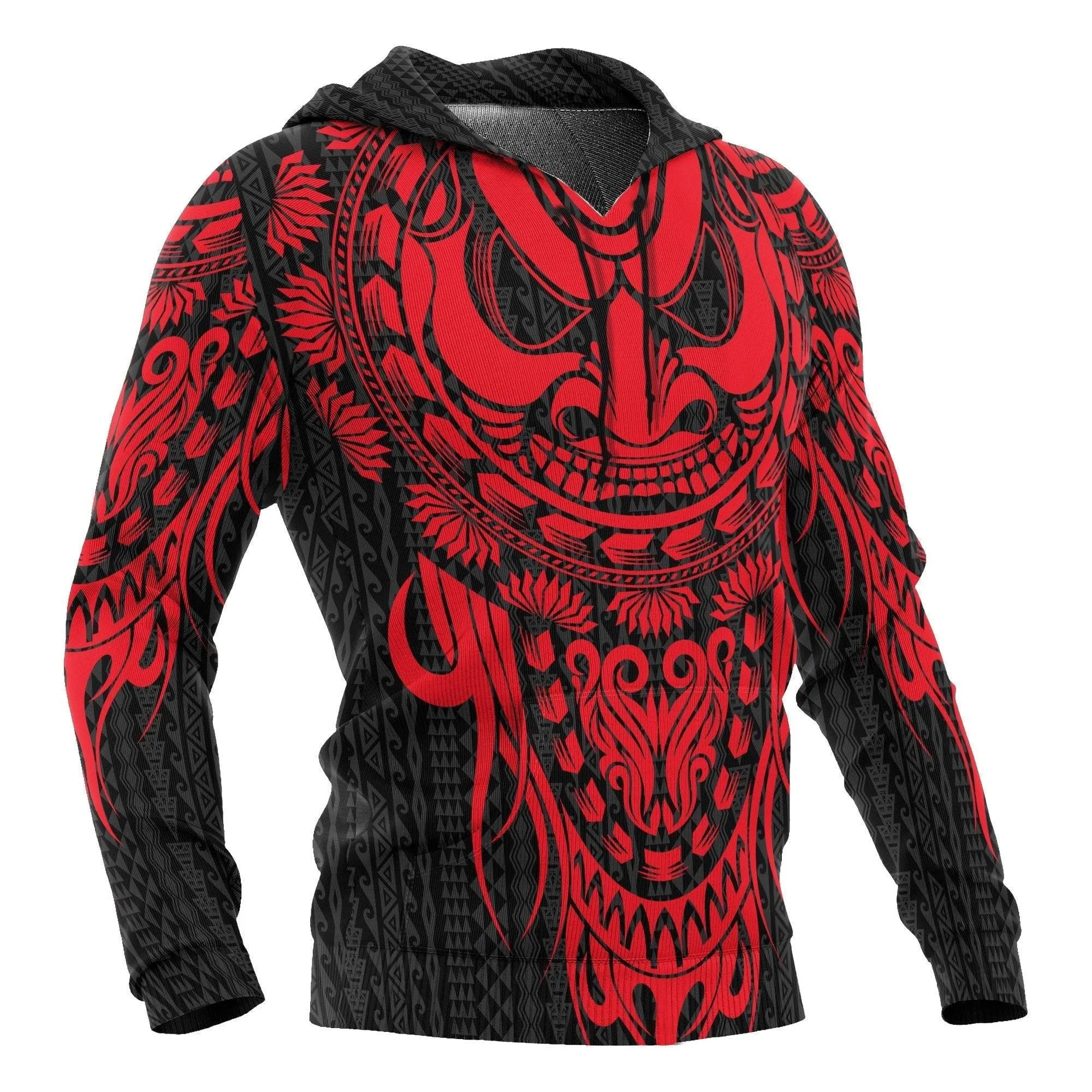 Polynesian Hoodie - Tattoo Tiki Red
