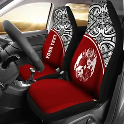 Tonga Custom Personalised Car Seat Covers - Tonga Coat Of Arms Polynesian Red Curve