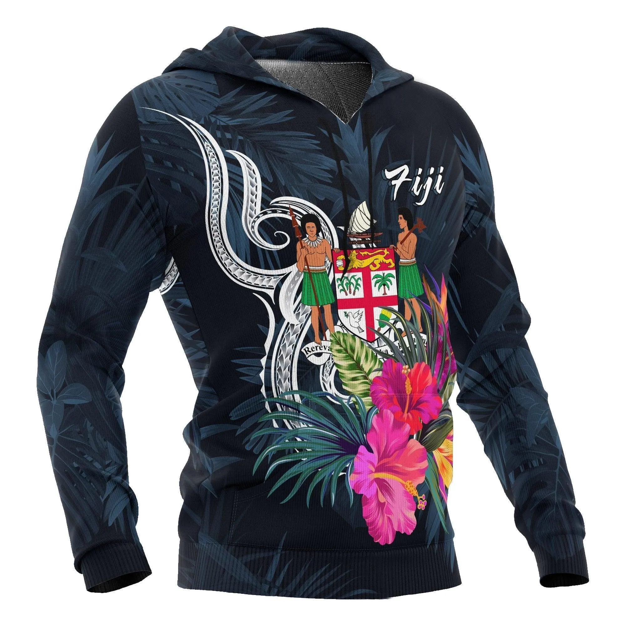 Fiji Polynesian Hoodie - Tropical Flower