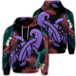 Hawaiian Turtle Polynesian Tropical Hoodie - Ghia Style Purple