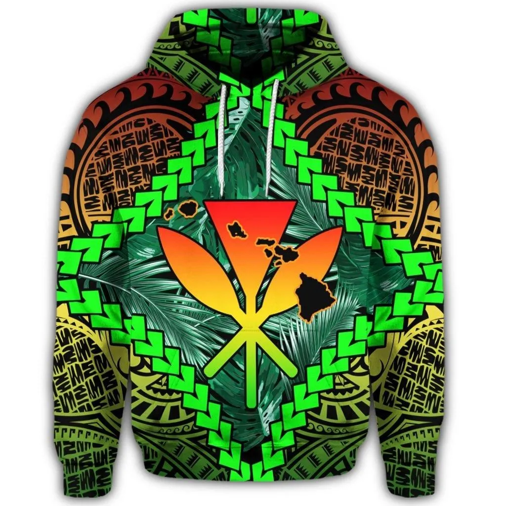Hawaiian Kanaka Kakau Tropical Polynesian Hoodie
