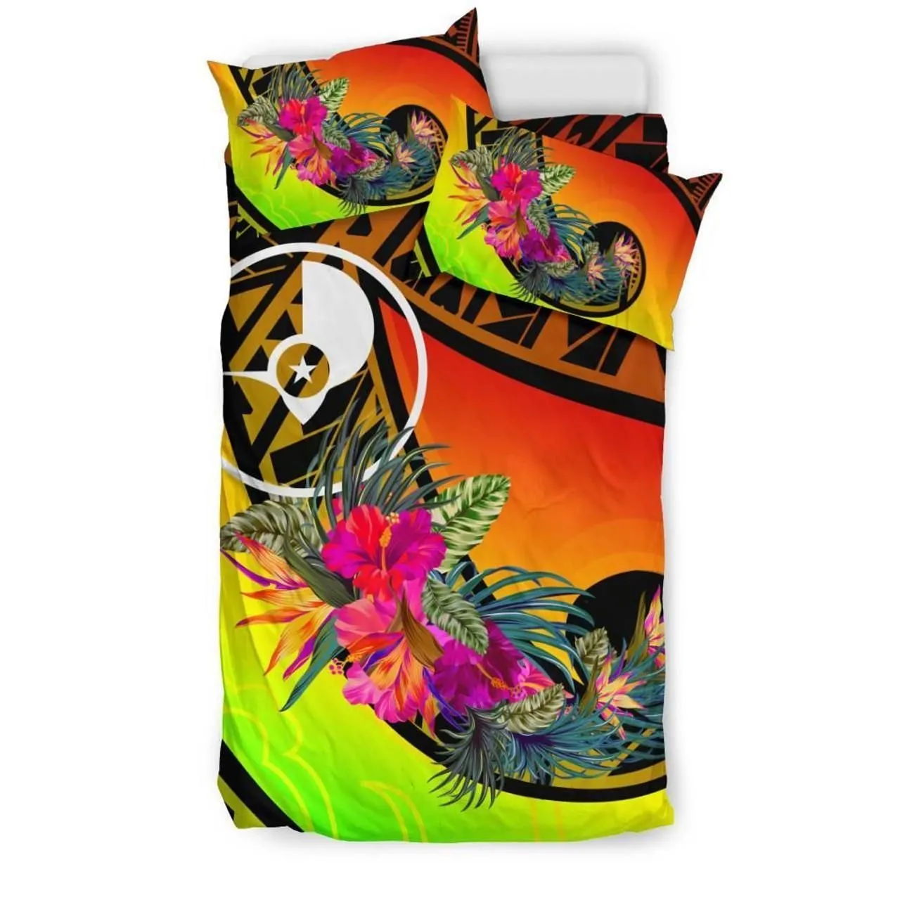 Yap Bedding Set - Polynesian Hook And Hibiscus (Raggae)