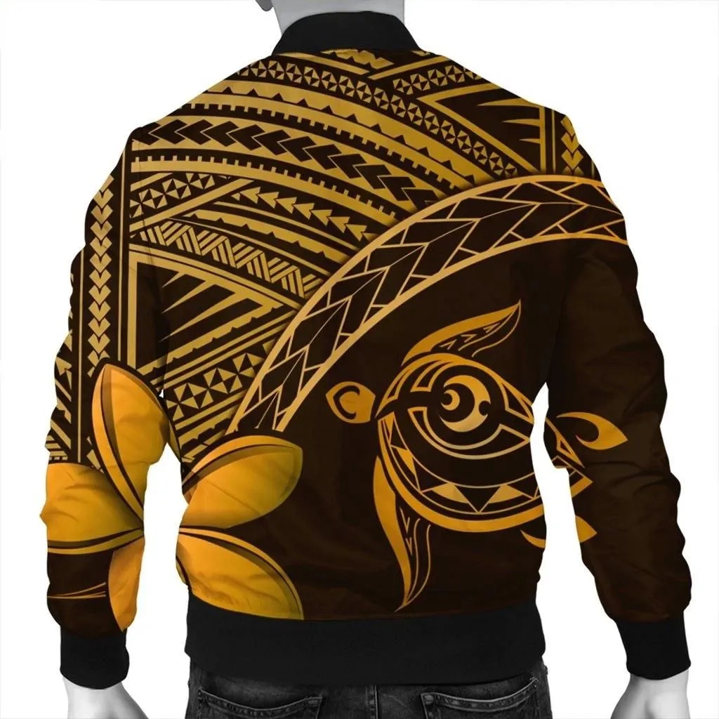 Alohawaii Jacket - Hawaiian Turtle Plumeria Kakau Polynesian Quilt Bomber Jacket Neo Brown AH - J0R