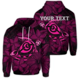 (Personalised) Hawaiian Turtle Hibiscus Plumeria Kanaka Polynesian Hoodie Pink - Soft Style