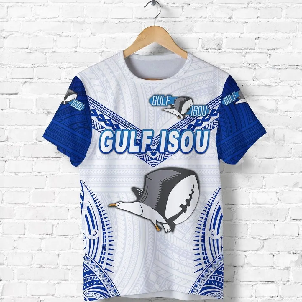 (Custom Personalised) Papua New Guinea PRK Gulf Isou T Shirt Rugby Original Style - White, Custom Text And Number LT8
