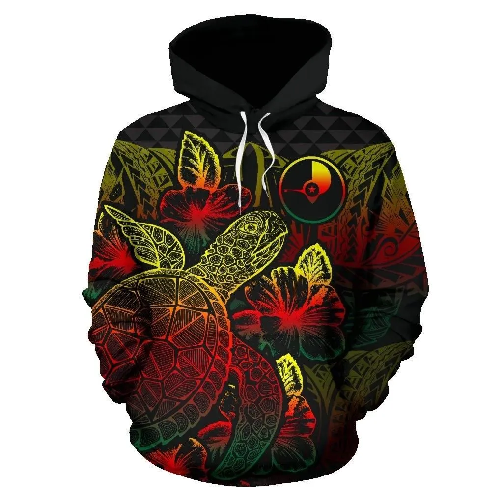 Yap Polynesian Hoodie Turtle Hibiscus Reggae - BN39
