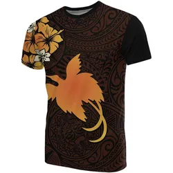 Papua New Guinea T shirts - Papua New Guinea tangerine Flag Hibiscus
