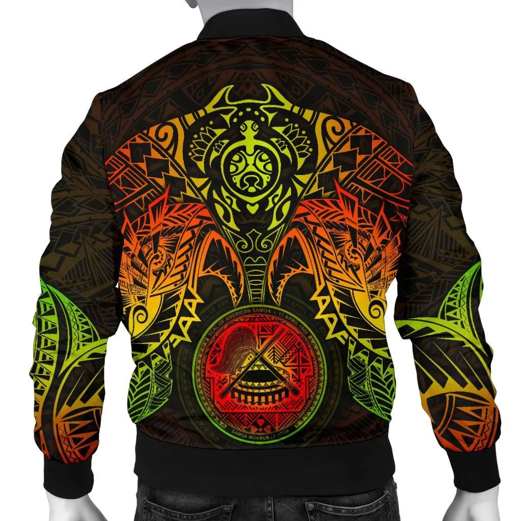 FamilyGater Jacket - Bomber Jacket American Samoa Polynesian - Reggae Turtle Manta Ray - BN18
