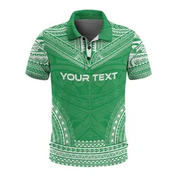 Vanuatu Custom Personalised Polo Shirt - Vanuatu Coat Of Arms Polynesian Chief Tattoo Green Version
