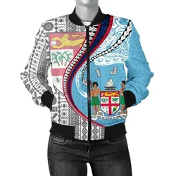Fiji Womens Bomber Jacket Kanaloa Tatau gen FJ