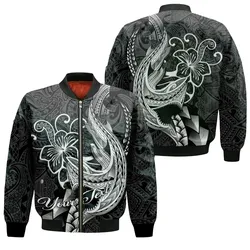 (Custom Personalised) Polynesian Shark Tattoo Hawaii Tribal Bomber Jacket - LT12