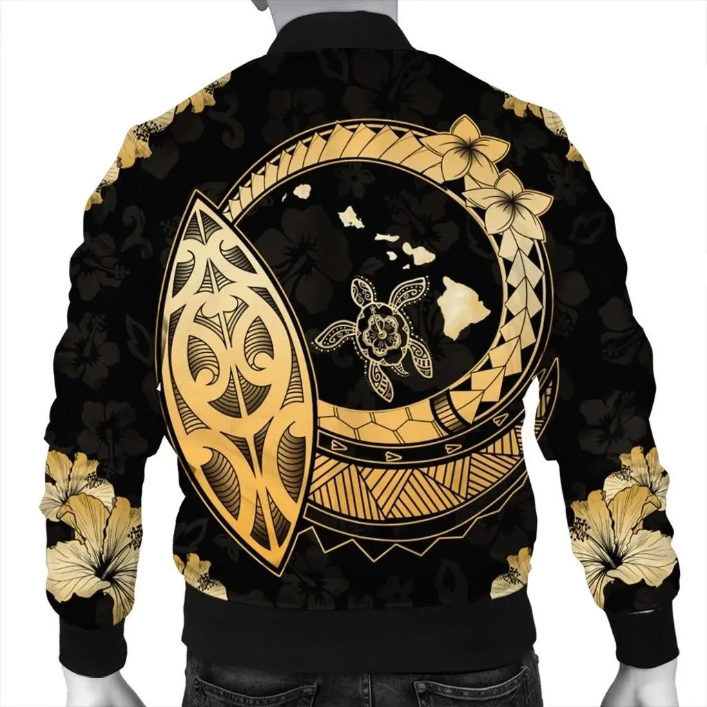 Alohawaii Jacket - Hawaii Turtle Hibiscus Map Polynesian Bomber Jacket - AH - JR