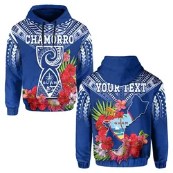 Custom Personalised Guam Chamorro Hoodie Guaman Latte Stone Tropical Flowers Blue Version LT14