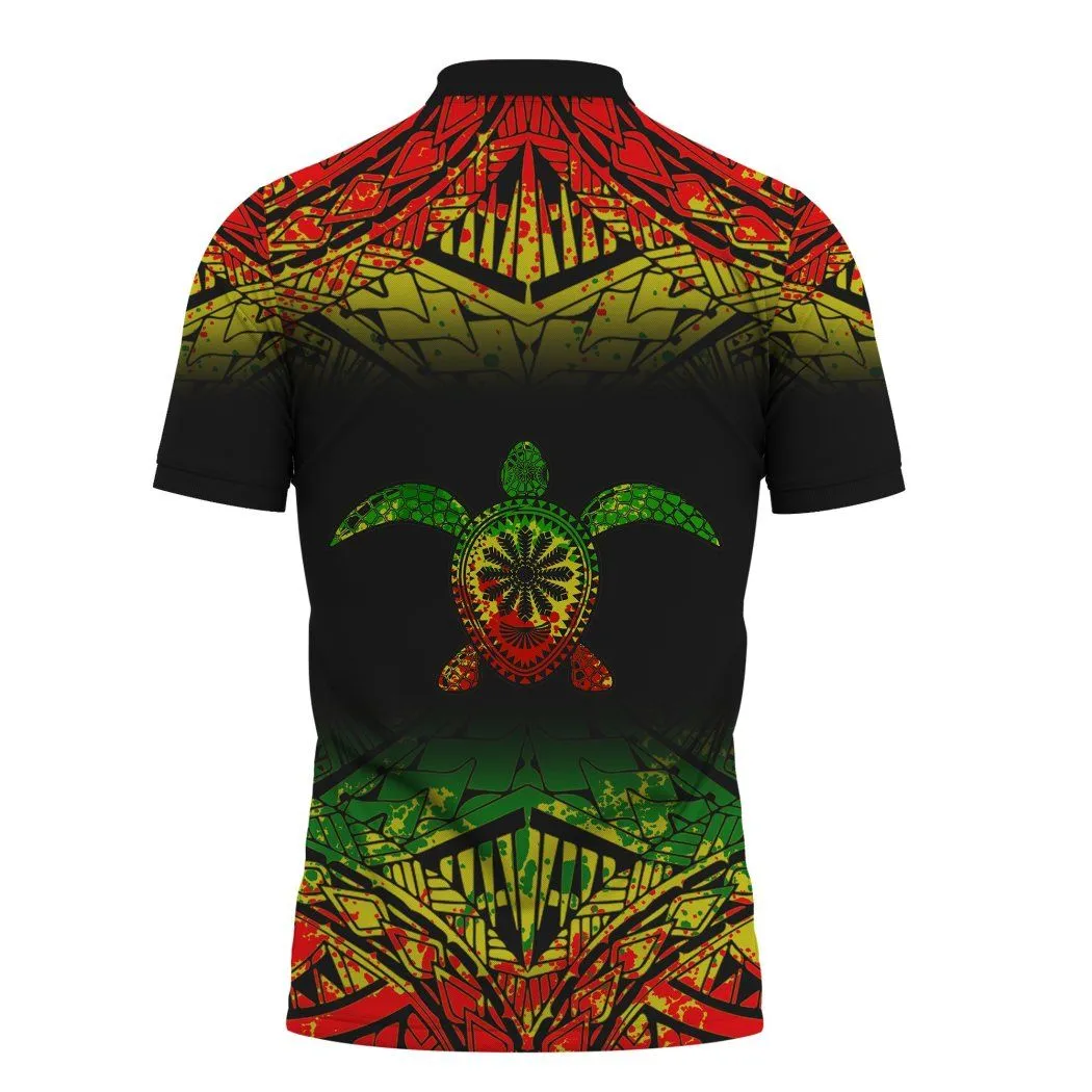 American Samoa Polynesian Turtle Tattoo Fog Reggae Polo Shirt All Over Print