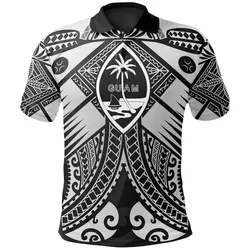 Guam Polynesian Polo Shirt - Guam White Seal with Polynesian Tattoo Ver 01