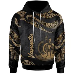 Vanuatu Polynesian Hoodie - Poly Tattoo Gold Version