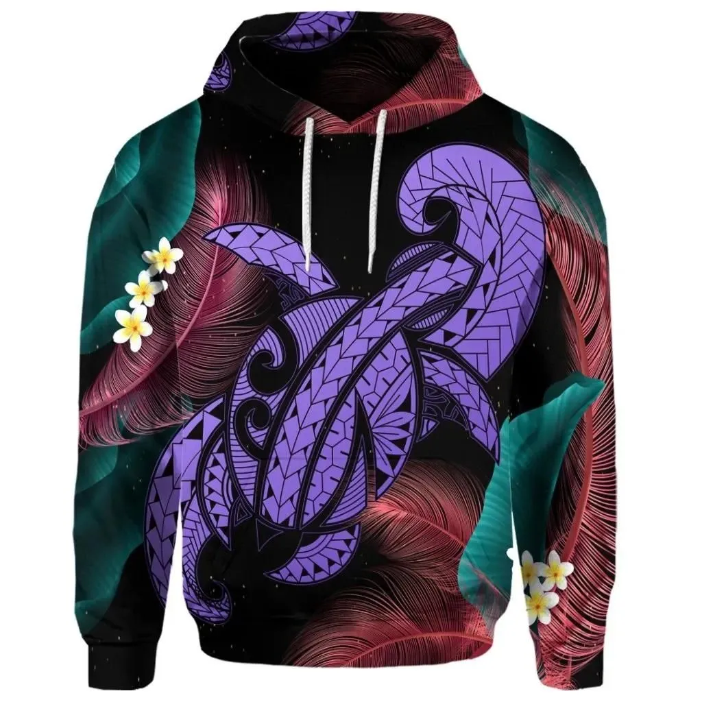 Alohawaii Hoodie - (Personalised) Hawaii Turtle Polynesian Tropical Hoodie - Ghia Style Purple - AH - J4R