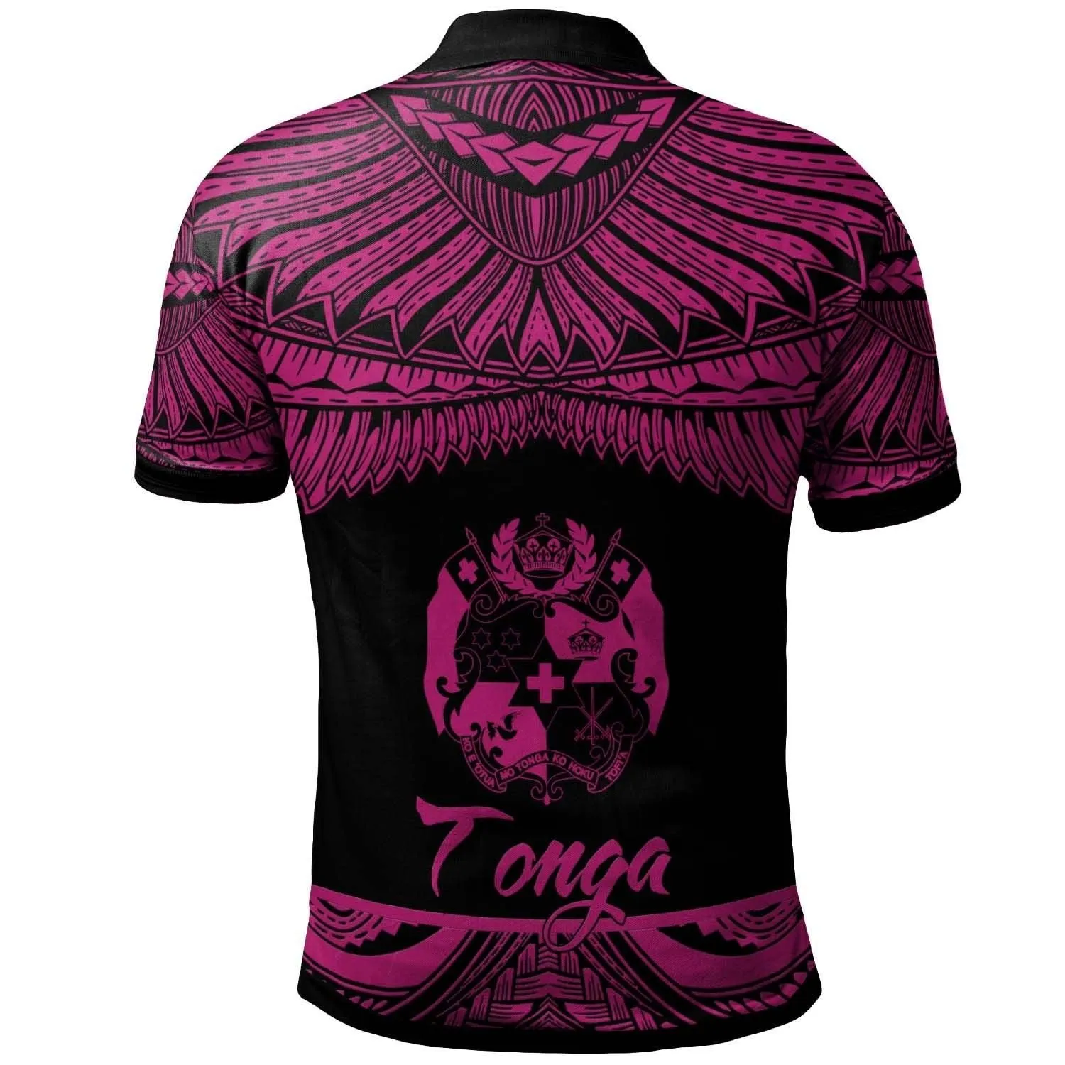 Tonga Polynesian Custom Personalised Polo Shirt - Poly Tattoo Pink Version