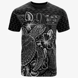 Alohawaii T-Shirt - Tee Fiji Polynesian - Turtle Hibiscus Black - BN39