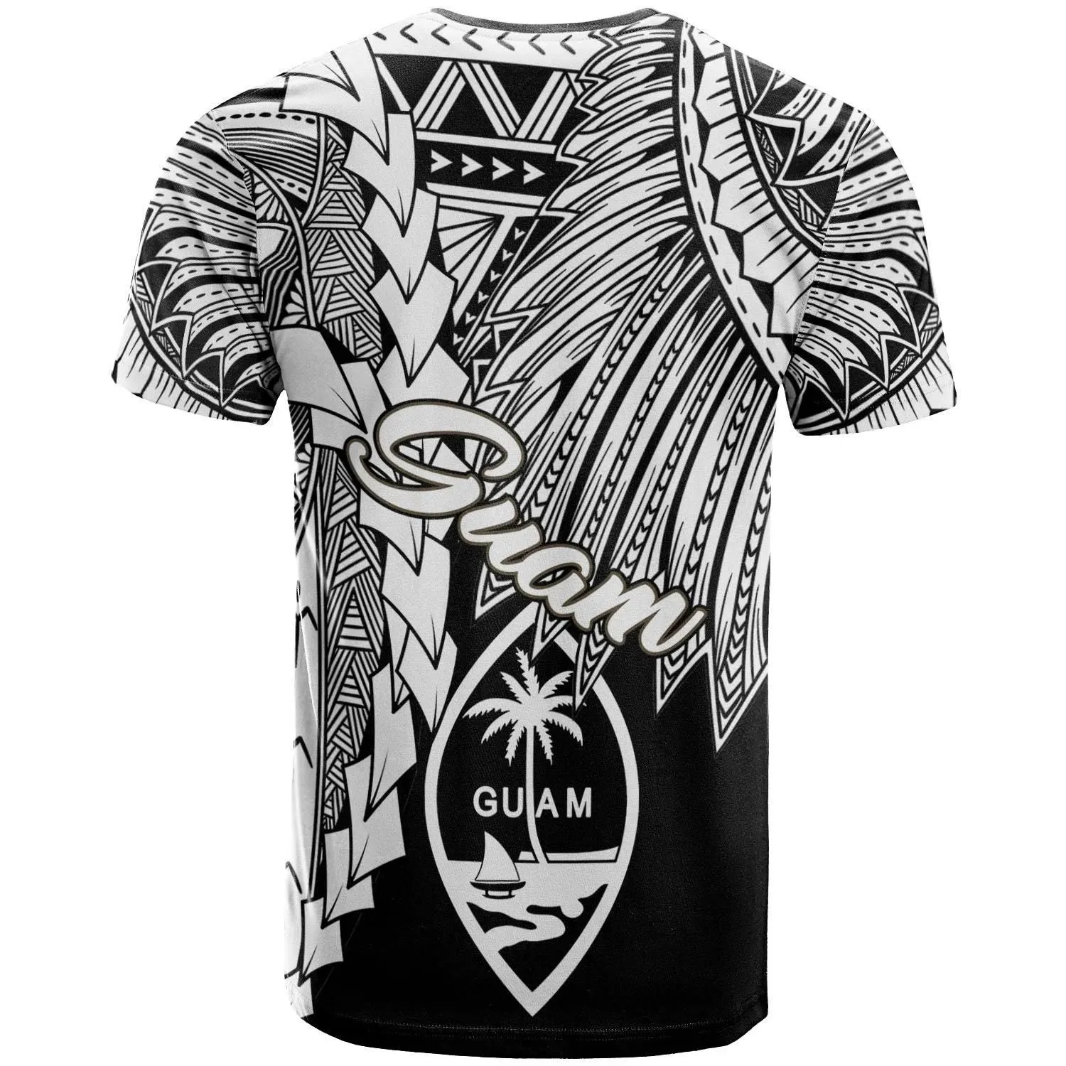 Alohawaii T-Shirt - Tee Guam Polynesian - Tribal Wave Tattoo White - BN12