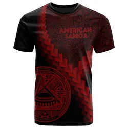 American Samoa T Shirt - American Samoa Coat Of Arms With Polynesian Tattoo Red