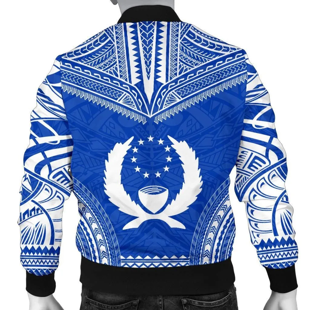 Pohnpei Flag Polynesian Chief Men's Bomber Jacket - Bn10
