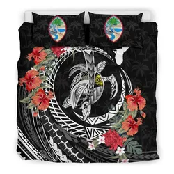 Polynesian Guam Polynesia Map Turtle Hibiscus A Bedding Set Camlira
