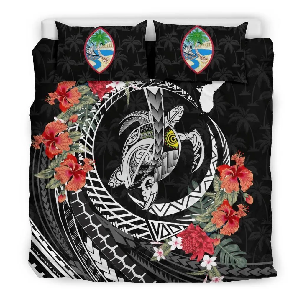 Polynesian Guam Polynesia Map Turtle Hibiscus A Bedding Set Camlira