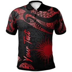 Marshall Islands Polynesian Custom Personalised Polo Shirt - Poly Tattoo Red Version