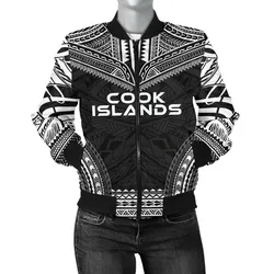 Cook Islands Polynesian Chief Women'S Bomber Jacket - Black Version - Bn10
