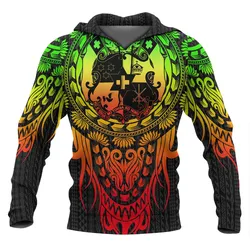 Tonga Polynesian Hoodie - Tattoo Pattern With Seal Reggae
