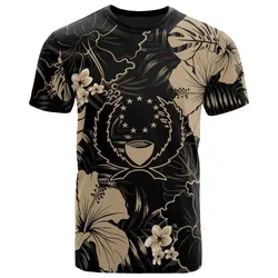 Pohnpei Micronesia T shirt - Yellow Hibiscus Palm Monstera
