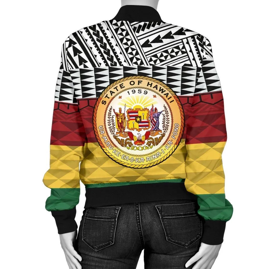 Hawaii Womens Bomber Jacket - Kanaka Maoli Version