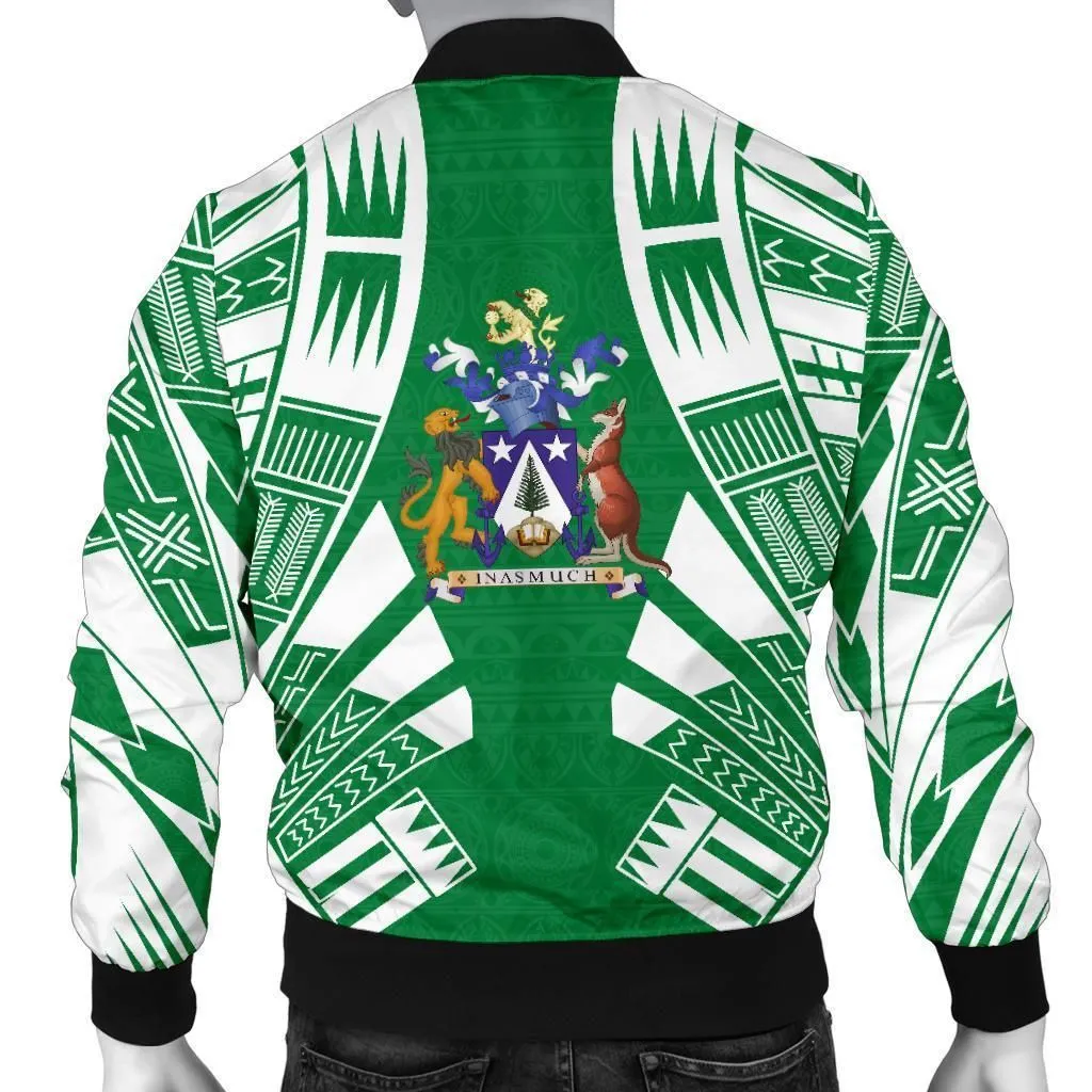 Norfolk Island Men Bomber Jackets - Polynesian Tattoo Flag