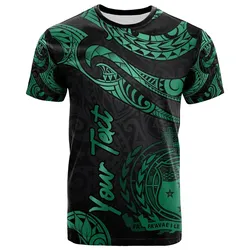 Samoa Polynesian Custom Personalised T-Shirt - Poly Tattoo Green Version