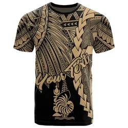 Alohawaii T-Shirt - Tee New Caledonia Polynesian Custom Personalised - Tribal Wave Tattoo Gold - BN12