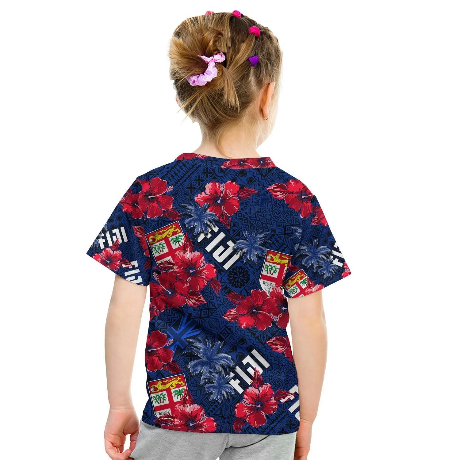 Fiji Hibiscus T Shirt KID Hawaii Style No.2 LT6
