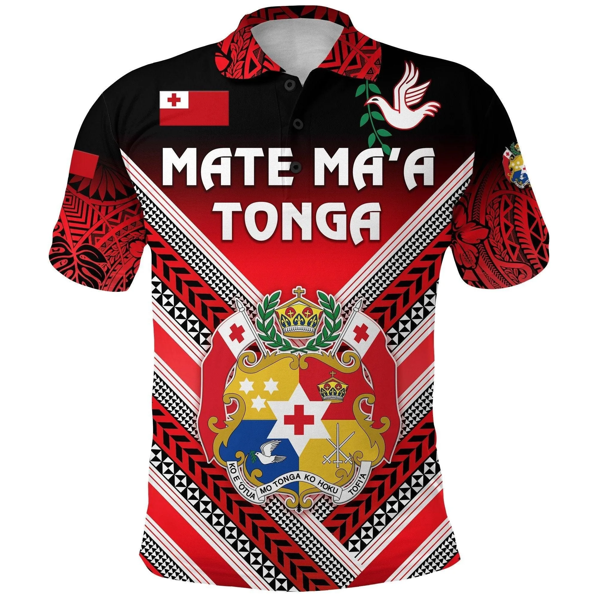 (Custom Personalised) Mate Maa Tonga Rugby Polo Shirt Polynesian Creative Style, Custom Text and Number