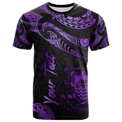 Tuvalu Polynesian Custom Personalised T-Shirt - Poly Tattoo Purple Version