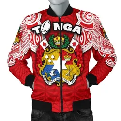 (Custom Personalised) Tonga Rugby Mens Bomber Jacket Royal Style