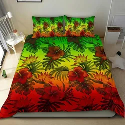Polynesian Bedding Set - Reggae Hibiscus Patterns