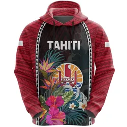 Alohawaii Clothing - Hoodie Tahiti All Over Print Hibiscus With Waves TH4