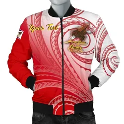 American Samoa Polynesian Custom Personalised Personalized Mens Bomber Jacket - Bald Eagle (Red)