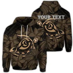 (Personalised) Hawaiian Turtle Hibiscus Plumeria Kanaka Polynesian Hoodie Gold - Soft Style
