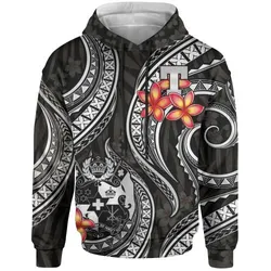 Tonga Polynesian Hoodie - White Plumeria