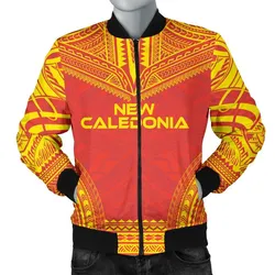New Caledonia Flag Polynesian Chief Men's Bomber Jacket - Bn10