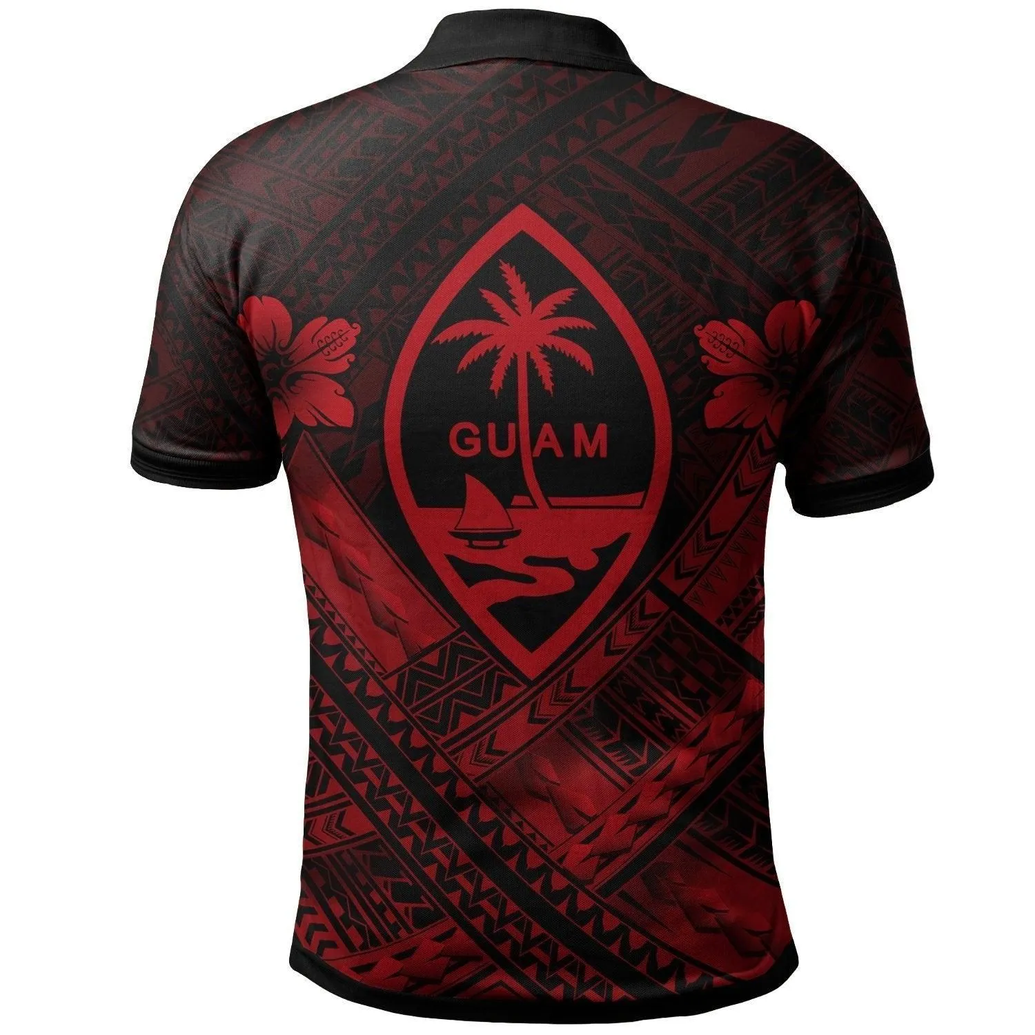 Guam Polynesian Polo Shirt - Guam Red Seal Camisole Hibiscus Style