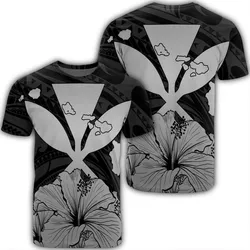 Hawaiian Kanaka T-Shirt Hibiscus Polynesian Love - Gray - AH
