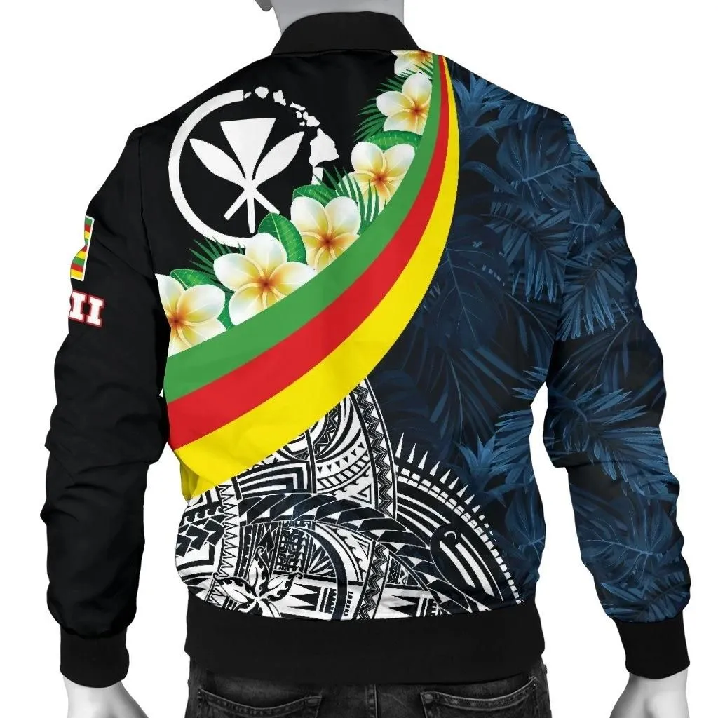 FamilyGater Jacket - Bomber Jacket Polynesian Hawaii - Kanaka Maoli With Plumeria Style - BN18